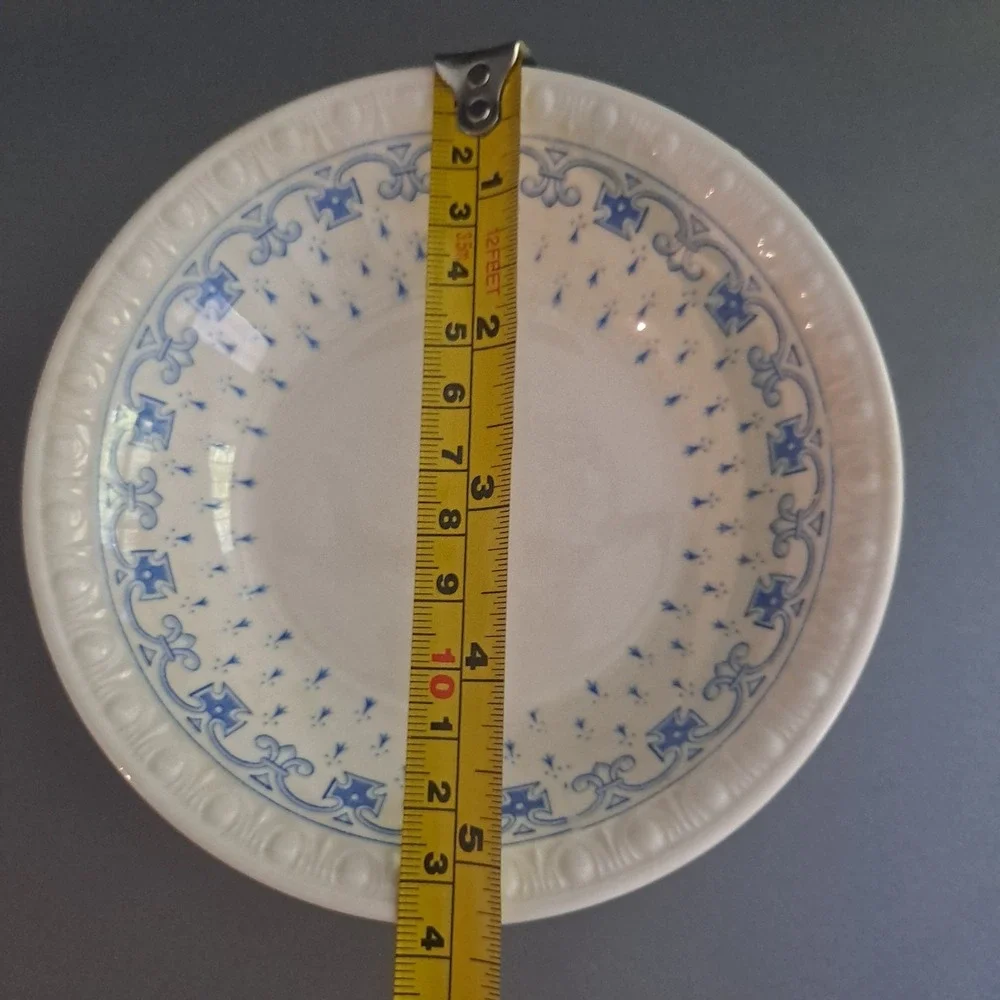 Vtg Copeland Spode Fruit Dessert Bowls Earthenware Blue White Ermine
